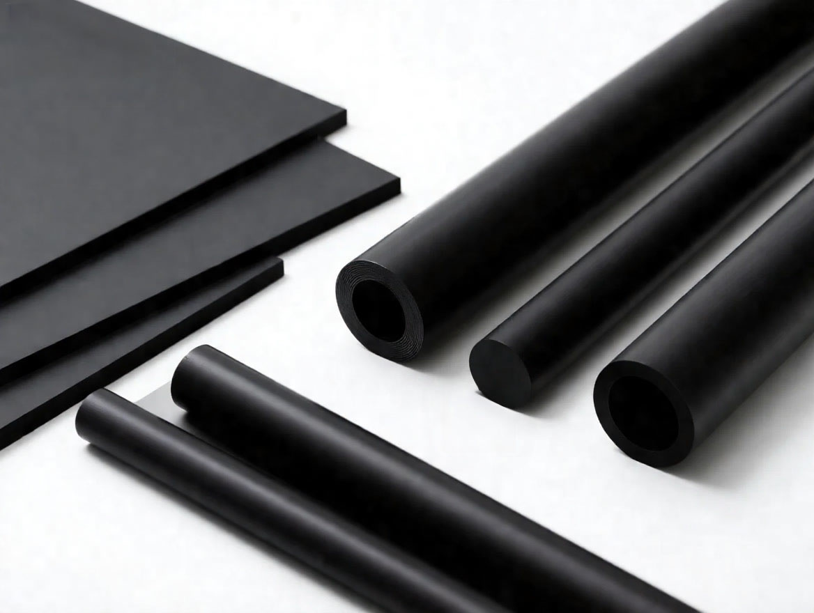 pom black rod, sheet and tube